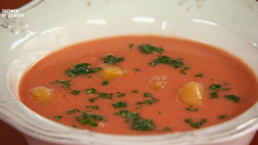 Рецепт супа гаспачо с апельсиновым льдом