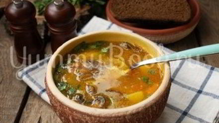 Рецепт горохова-грибного суп