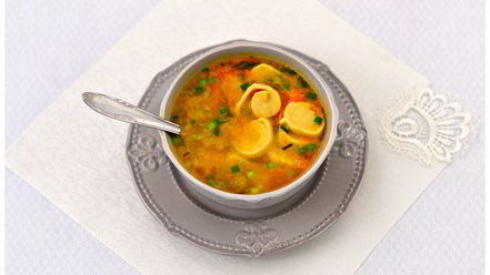 Рецепт горохового супа с чесночными рулетиками