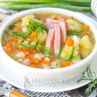 Рецепт Горохового супа с копченой грудинкой