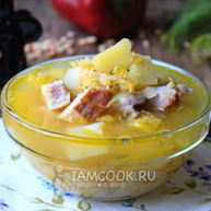 Рецепт Горохового супа с копченой курицей
