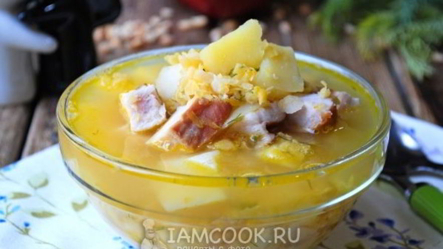 Рецепт горохового супа с копченой курицей