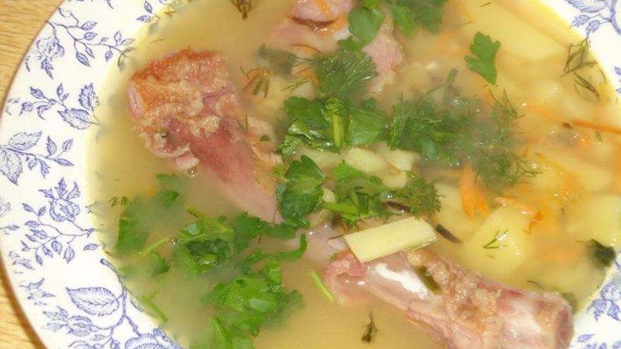 Рецепт горохового супа с копченостями классический