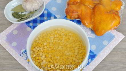 Рецепт горохового супа с копчеными крылышками