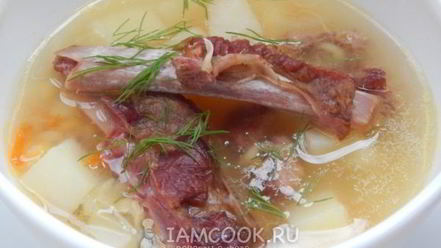 Рецепт горохового супа с копчеными свиными ребрами