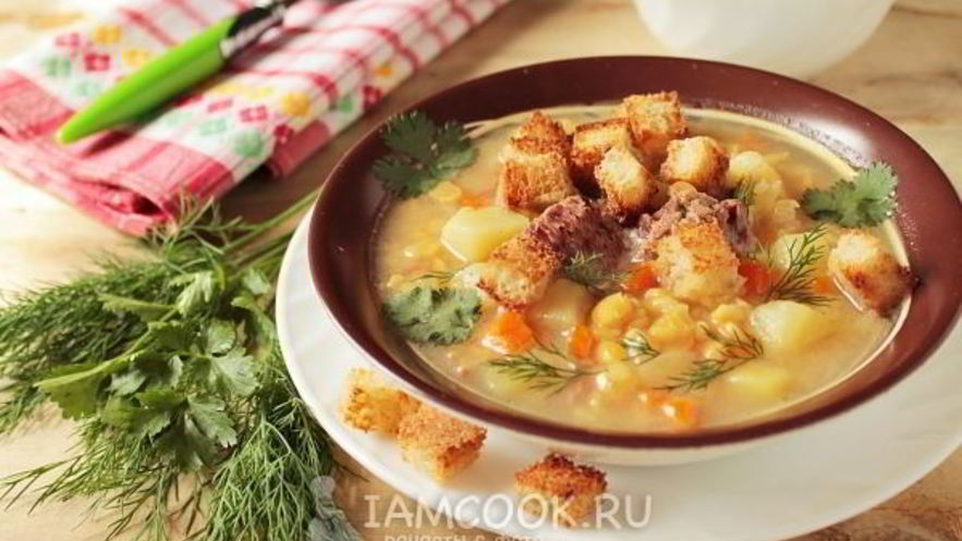 Рецепт горохового супа с тушенкой в мультиварке