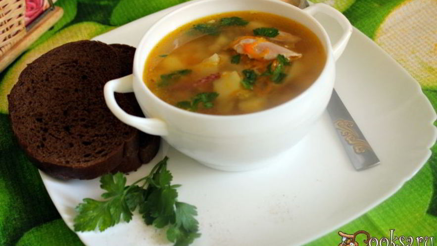 Рецепт куриного супа с зеленым горохом и чечевицей бобовый дуэт