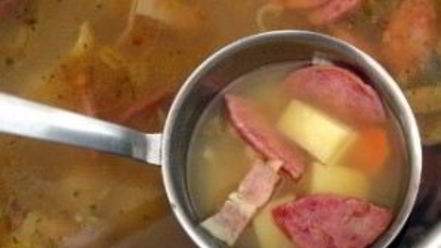 Рецепт супа с горохом и копченой колбасой