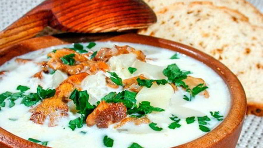 Рецепт грибного супа со сливками и картофелем