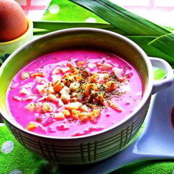 Рецепт Холодника на кефире с маринованной свеклой