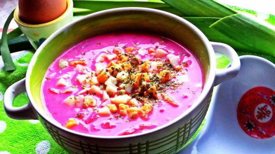 Рецепт холодника на кефире с маринованной свеклой