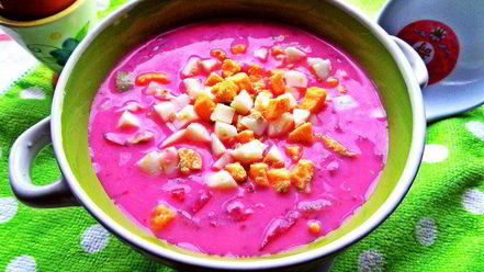 Рецепт холодника на кефире с маринованной свеклой