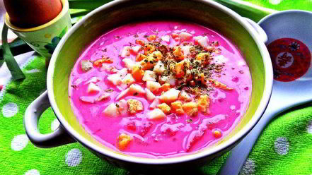 Рецепт холодника на кефире с маринованной свеклой