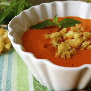 Рецепт Холодного красного супа с ароматной крошкой