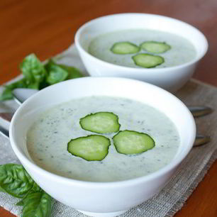 Рецепт Холодного огуречного супа с зеленью