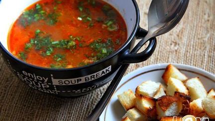 Рецепт Куриного томатного супа с перцем и кукурузой