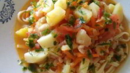 Рецепт лагмана с фасолью