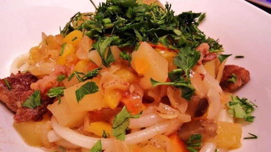 Рецепт лагмана с кабачками