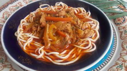 Рецепт лагмана с тянутой лапшой