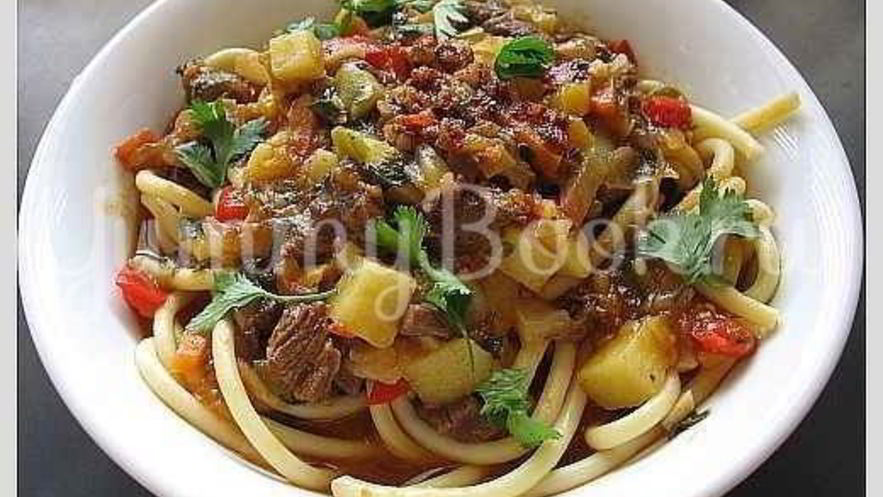 Рецепт лагмана со спагетти