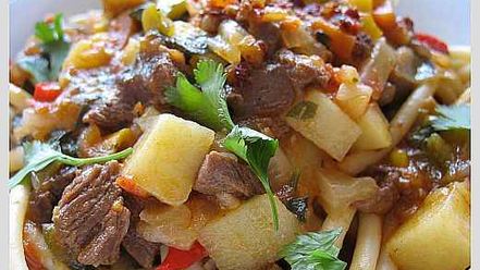 Рецепт лагмана со спагетти