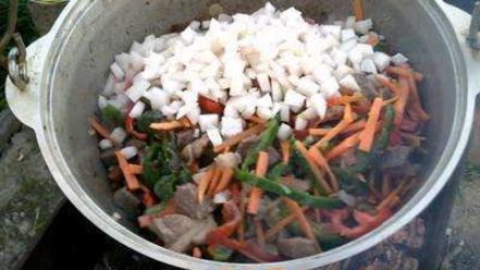 Рецепт лагмана в казане на костре