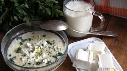 Рецепт молочного рисового супа с брынзой
