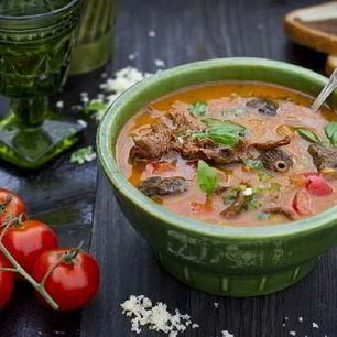 Рецепт Молочного супа из баклажанов с грибами