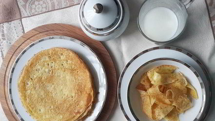 Рецепт молочного супа с лапшой из крахмальных блинов