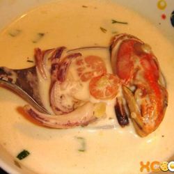Рецепт Молочного супа с морепродуктами
