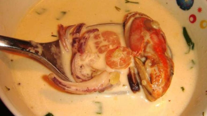 Рецепт молочного супа с морепродуктами