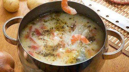 Рецепт молочного супа с морепродуктами