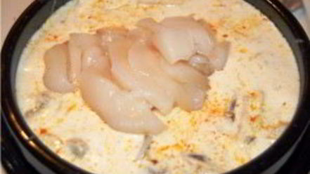 Рецепт молочного супа с пастой и морскими гребешками