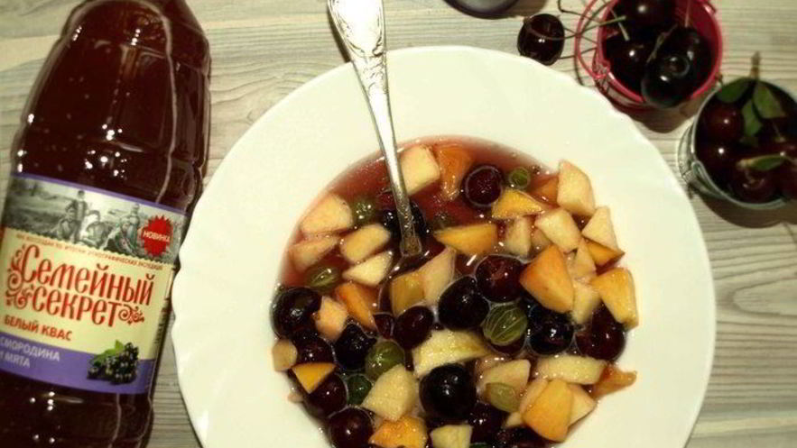 Рецепт фруктово-ягодной окрошка