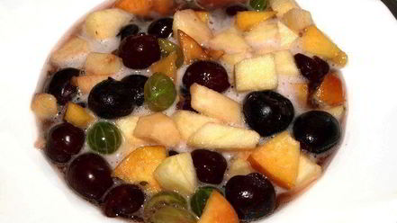 Рецепт фруктово-ягодной окрошка