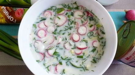 Рецепт легкой окрошки с тунцом