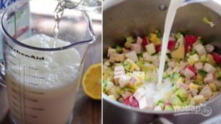 Рецепт окрошки классической с колбасой на кефире