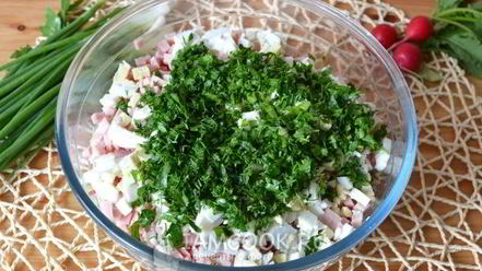 Рецепт окрошки на айране