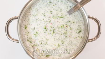 Рецепт окрошки на греческом йогурте