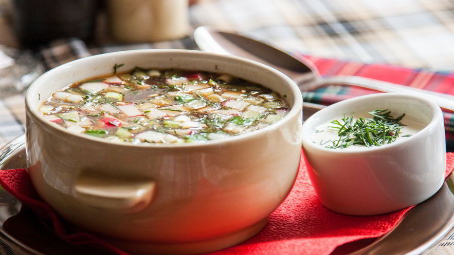 Рецепт окрошки на имбирном квасе