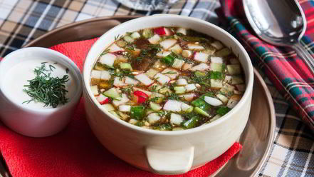 Рецепт окрошки на имбирном квасе