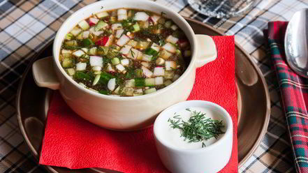 Рецепт окрошки на имбирном квасе