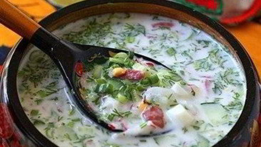 Рецепт окрошки на кефире и газированной воде