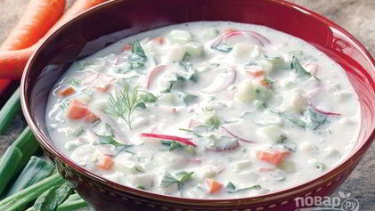 Рецепт Окрошки на кефире овощная