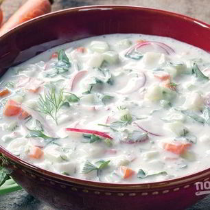 Рецепт Окрошки на кефире овощная