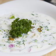 Рецепт Окрошки на кефире с жареной картошкой