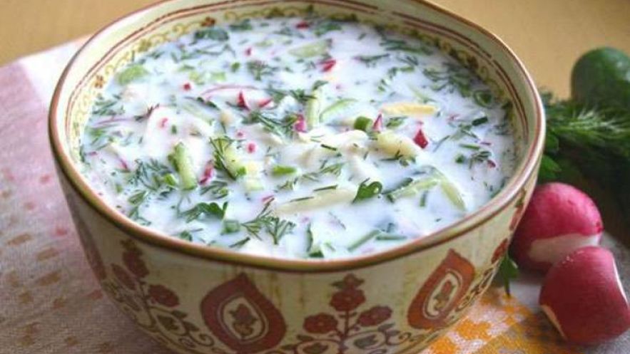 Рецепт окрошки на кефире
