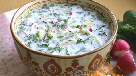 Рецепт окрошки на кефире