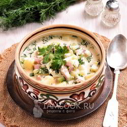 Рецепт Окрошки на курином бульоне