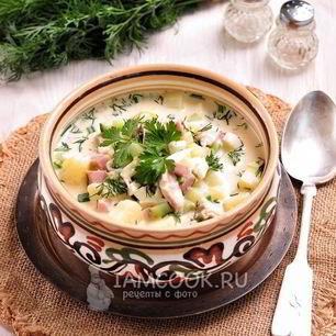 Рецепт Окрошки на курином бульоне